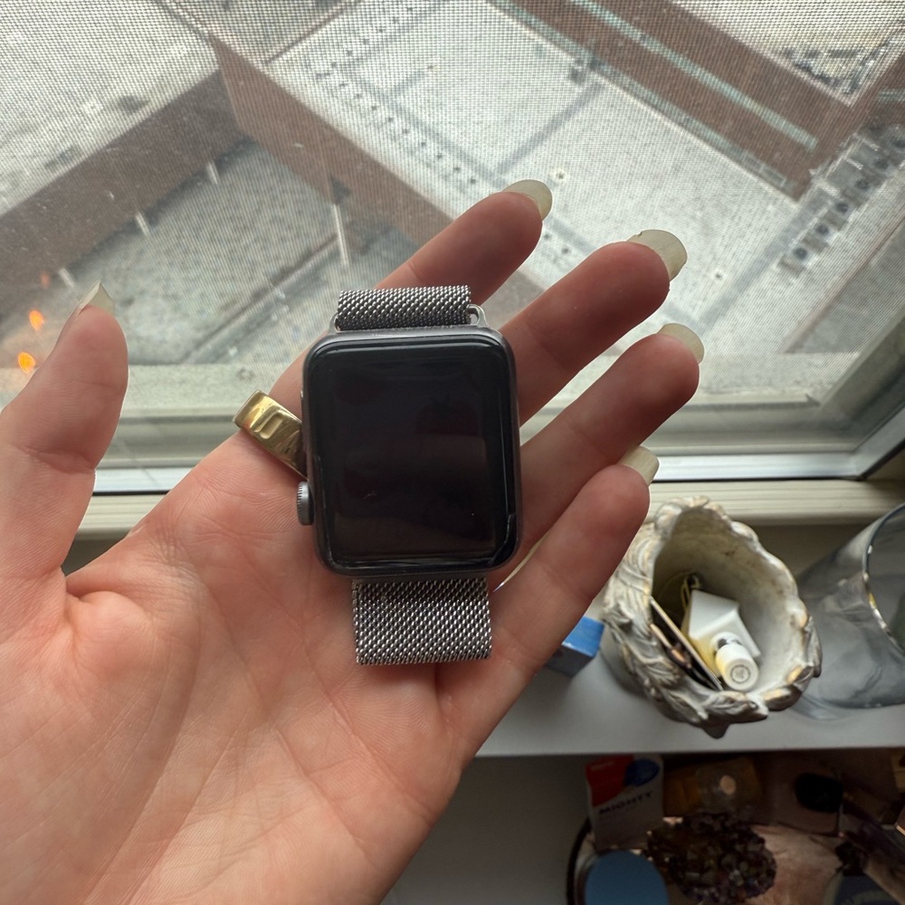 Apple Watch Series 3 with Silver Mesh Band